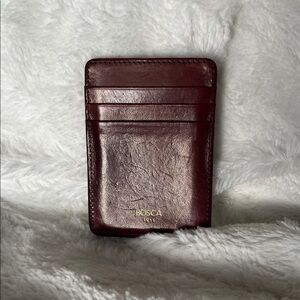 Bosca Burgundy Leather Card Holder